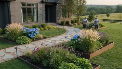 Louisville, KY landscaping team providing professional lawn care for local homes and businesses