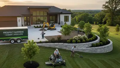 Louisville, KY landscaping crew providing professional lawn care and landscape maintenance